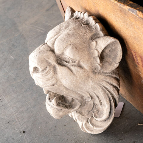 #49542 Plaster Lion Head Relief Plaque Ornament image 6