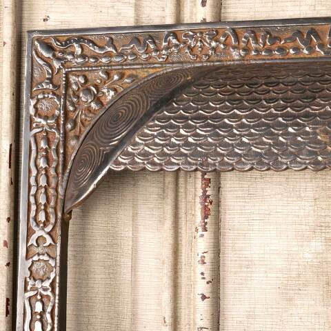 #49617 25x30 Antique Cast Iron Fireplace Surround image 2