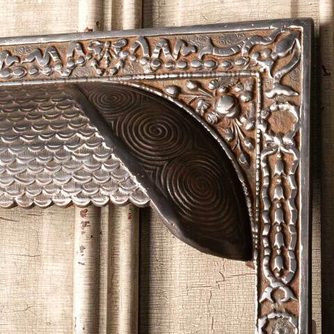 #49617 25x30 Antique Cast Iron Fireplace Surround image 5