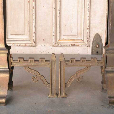 #49621 Pair of Antique Brass Fireplace Andirons image 6