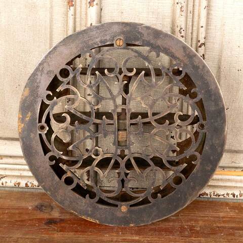 #49636 10" Antique Round Heat Grate Vent Cover image 2