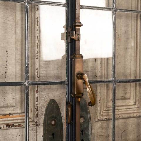 #49669 41x85 Antique Leaded Glass Casement Doors image 2