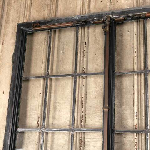 #49670 41x85 Antique Leaded Glass Casement Doors image 3