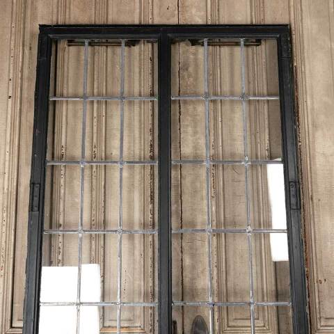 #49670 41x85 Antique Leaded Glass Casement Doors image 7