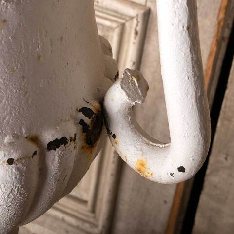 #49710 Antique Cast Iron Planter Urn & Pedestal image 2