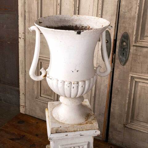 #49710 Antique Cast Iron Planter Urn & Pedestal image 5