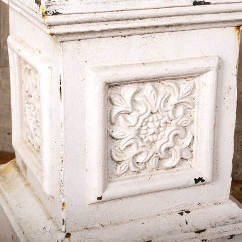 #49710 Antique Cast Iron Planter Urn & Pedestal image 7