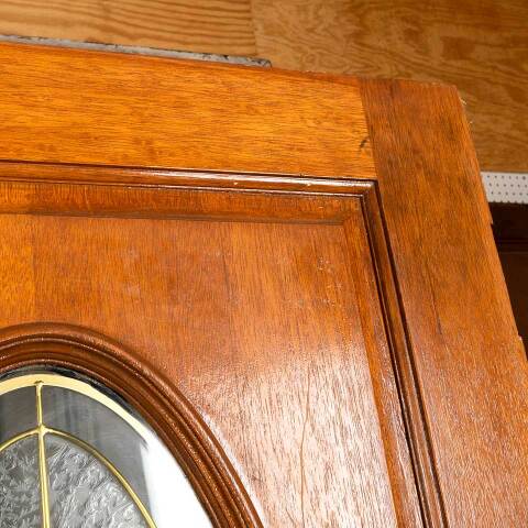 #49742 36x79 Oak Entry Door with Leaded Glass image 5