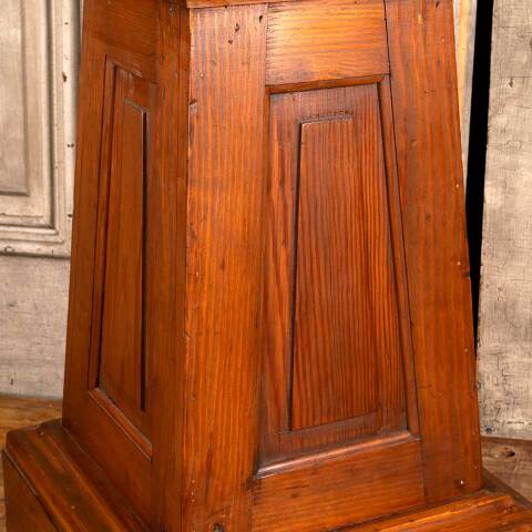 #49783 Antique Tapered Pine & Oak Pedestal Table image 8