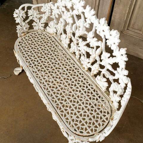 #49786 Antique Painted Cast Iron Garden Bench image 4