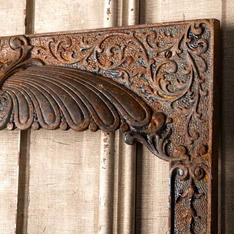 #49808 25x31 Antique Cast Iron Fireplace Surround image 5