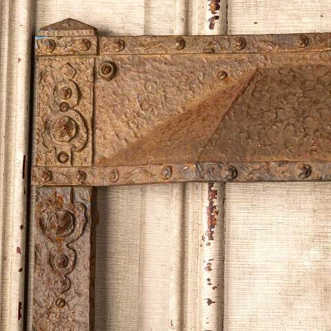 #49809 26x31 Antique Cast Iron Fireplace Surround image 2