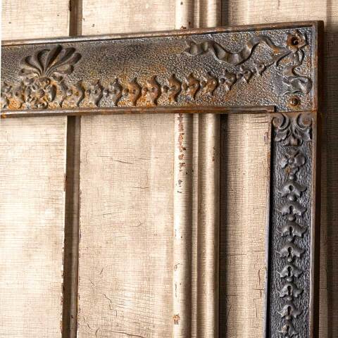 #49811 25x30 Antique Cast Iron Fireplace Surround image 5