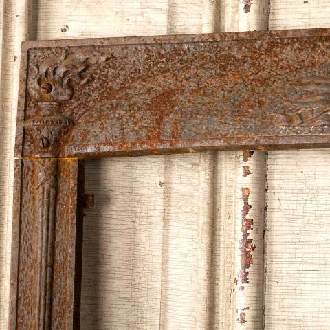 #49813 25x30 Antique Cast Iron Fireplace Surround image 2
