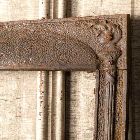 #49813 25x30 Antique Cast Iron Fireplace Surround image 5