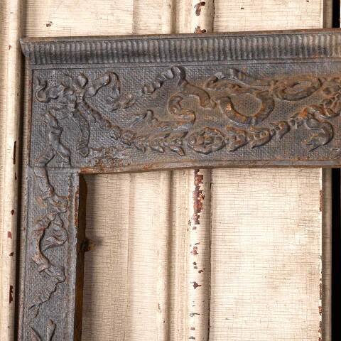 #49814 25x30 Antique Cast Iron Fireplace Surround image 2