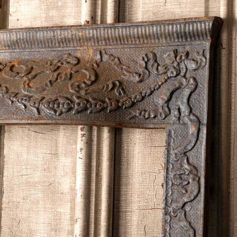 #49814 25x30 Antique Cast Iron Fireplace Surround image 5