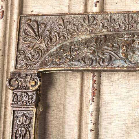 #49821 25x30 Antique Cast Iron Fireplace Surround image 2