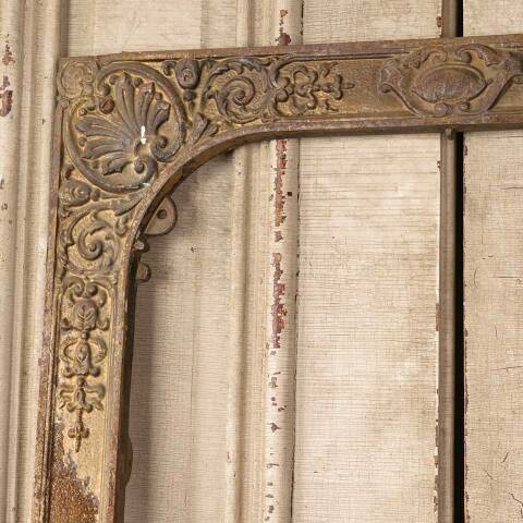 #49823 Salvaged Antique Cast Iron Fireplace Surround image 2
