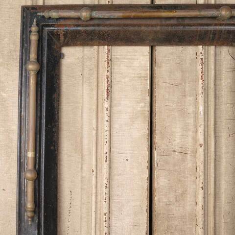 #49824 Antique Cast Iron & Brass Fireplace Surround image 2