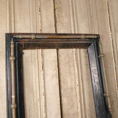 #49824 Antique Cast Iron & Brass Fireplace Surround image 3