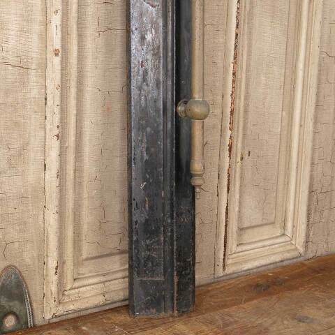 #49824 Antique Cast Iron & Brass Fireplace Surround image 6