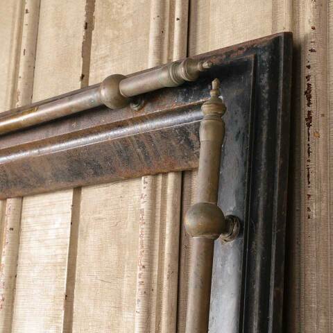 #49824 Antique Cast Iron & Brass Fireplace Surround image 5