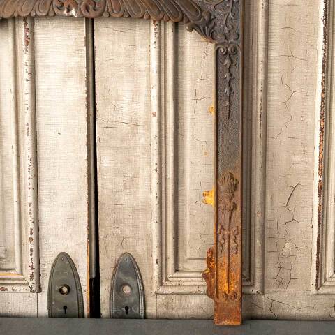 #49833 25x31 Antique Cast Iron Fireplace Surround image 6