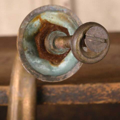 #49836 Salvaged Antique Solid Brass Door Handle image 8