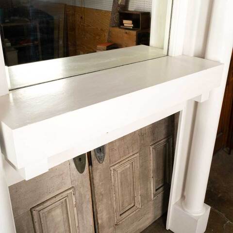 #49874 Antique Painted Wood Fireplace Mantel image 7