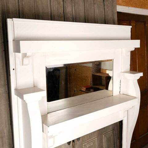 #49875 Antique Painted Wood Fireplace Mantel image 2
