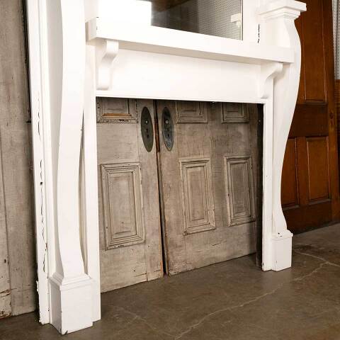 #49875 Antique Painted Wood Fireplace Mantel image 8