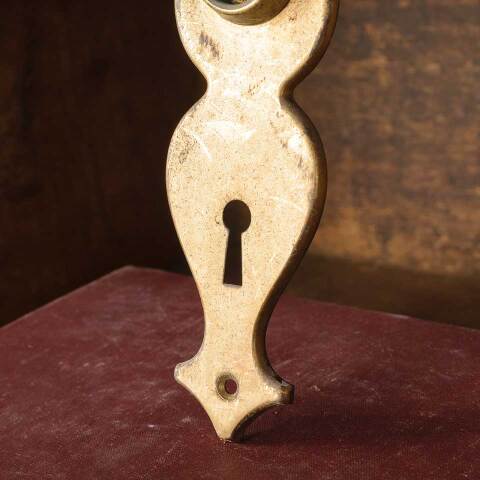 #49876 Antique Brass Doorknob Backplate Hardware image 4