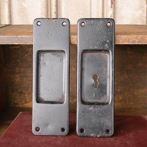 #49877 Salvaged Antique Pocket Door Hardware Pulls image 2