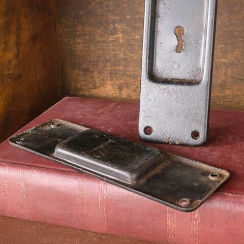 #49877 Salvaged Antique Pocket Door Hardware Pulls image 6