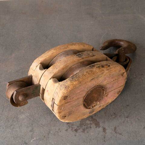 #49881 Antique Cast Iron & Brass Barn Pulley image 7