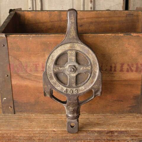 #49887 Antique Cast Iron Barn Pulley Hardware image 4