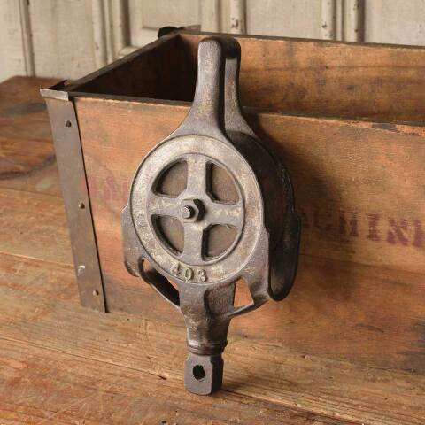 #49887 Antique Cast Iron Barn Pulley Hardware image 5