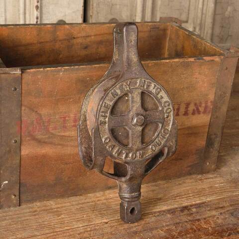 #49887 Antique Cast Iron Barn Pulley Hardware image 7