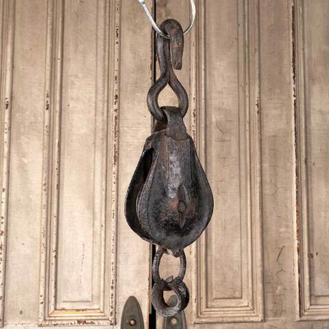 #49889 Antique Cast Iron Barn Pulley Hardware image 5