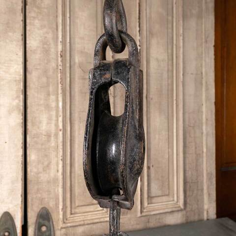 #49889 Antique Cast Iron Barn Pulley Hardware image 6