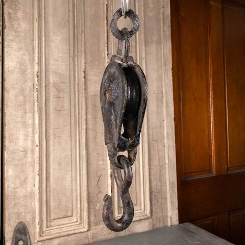 #49889 Antique Cast Iron Barn Pulley Hardware image 7