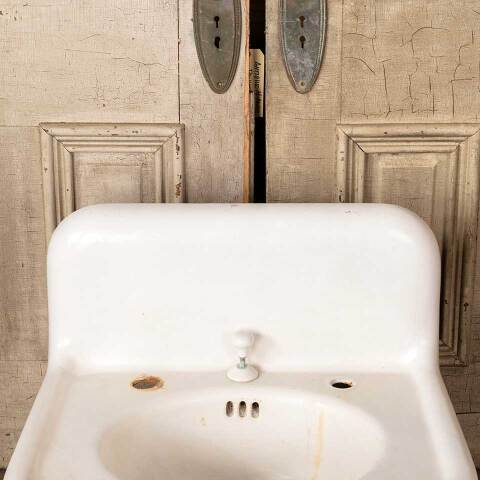 #49892 Antique Cast Iron Wall Mount Bathroom Sink image 2