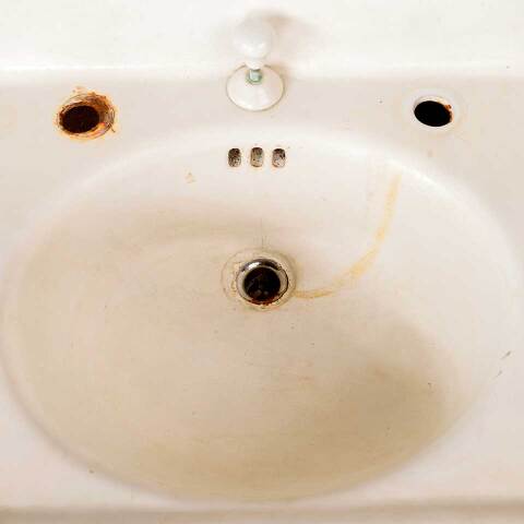 #49892 Antique Cast Iron Wall Mount Bathroom Sink image 3