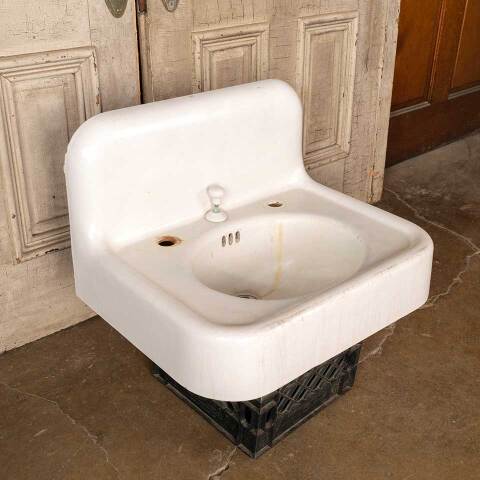 #49892 Antique Cast Iron Wall Mount Bathroom Sink image 5