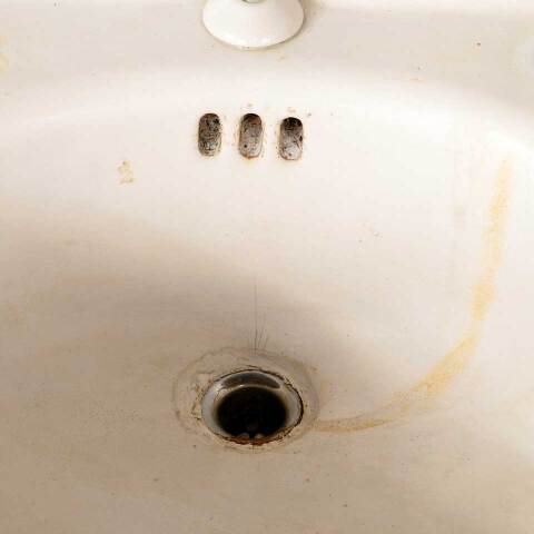 #49892 Antique Cast Iron Wall Mount Bathroom Sink image 7