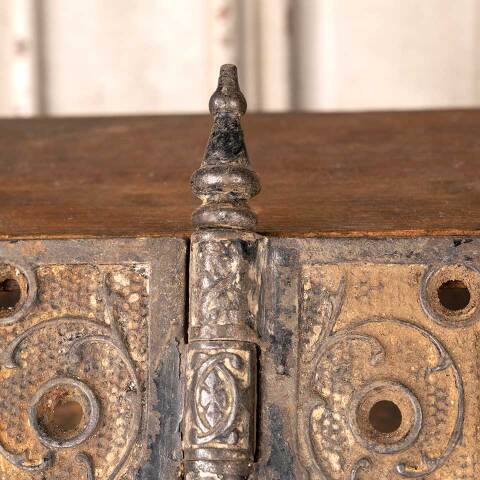 #49897 4 1/2" Antique Ornate Cast Iron Door Hinge image 5