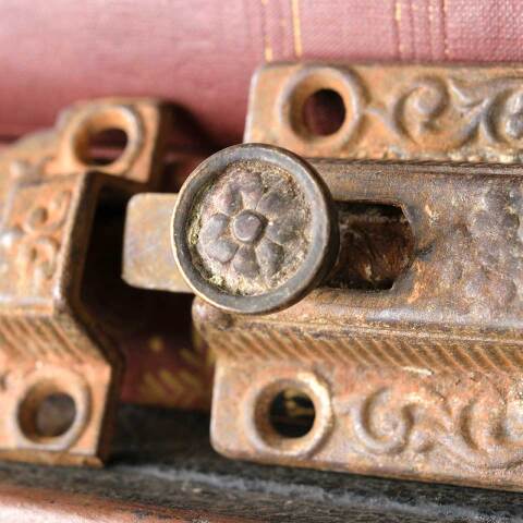 #49915 Antique Victorian Cabinet Latch Hardware image 6