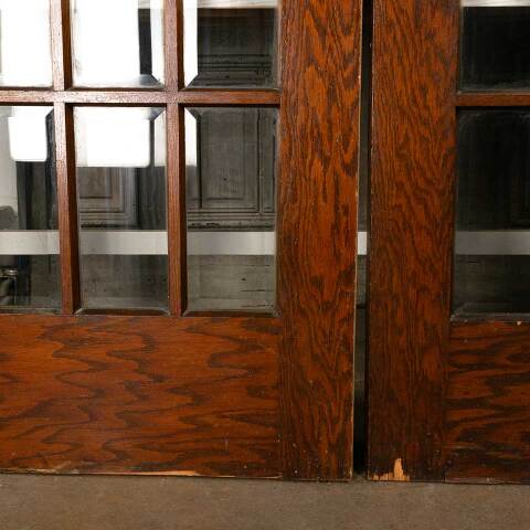 #49951 59x83 Antique Oak 15 Lite French Doors image 8