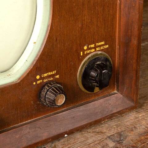 #49955 Antique Wood Cased Silvertone Television Set image 3